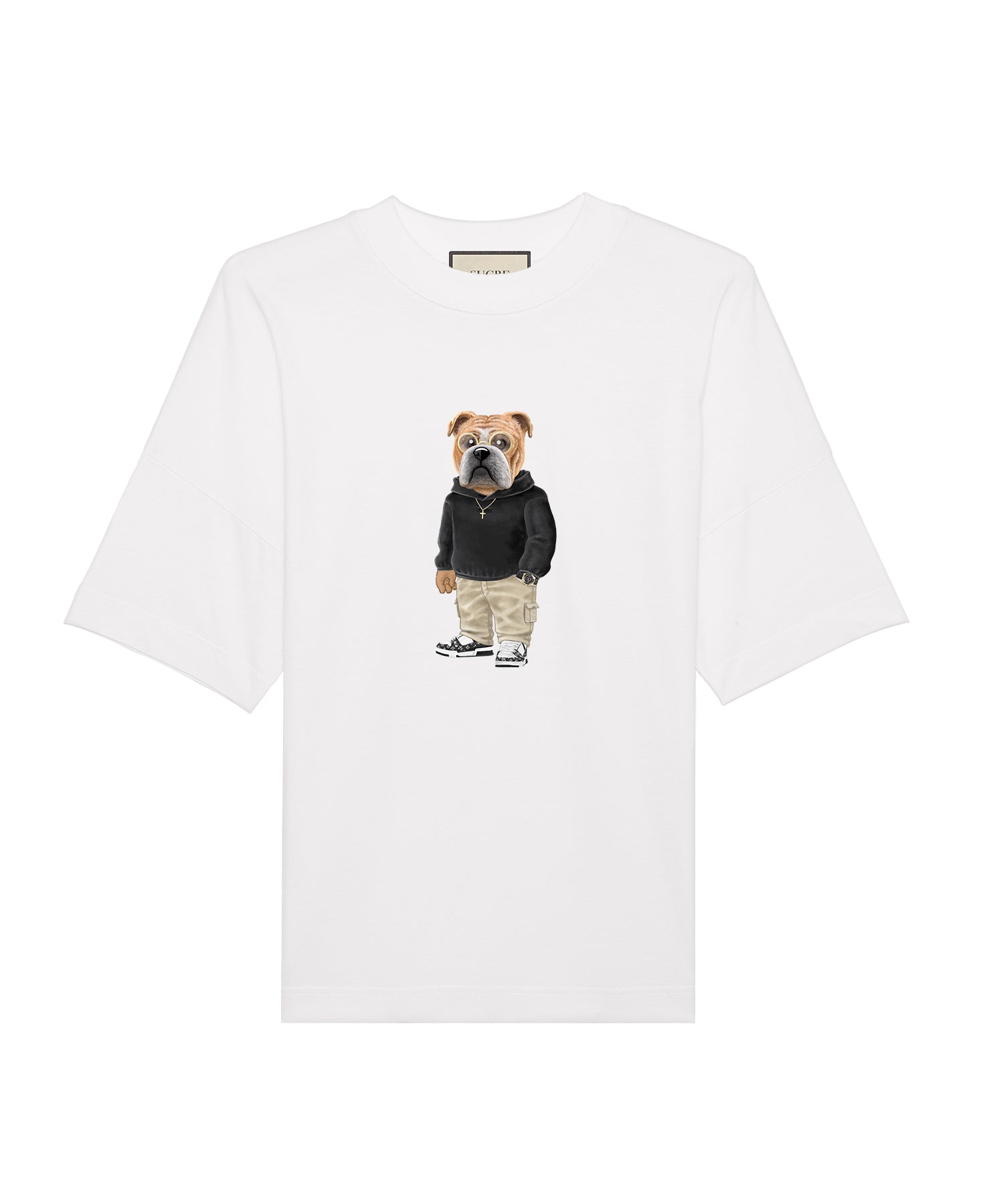 English Bulldog Oversize T-Shirt White