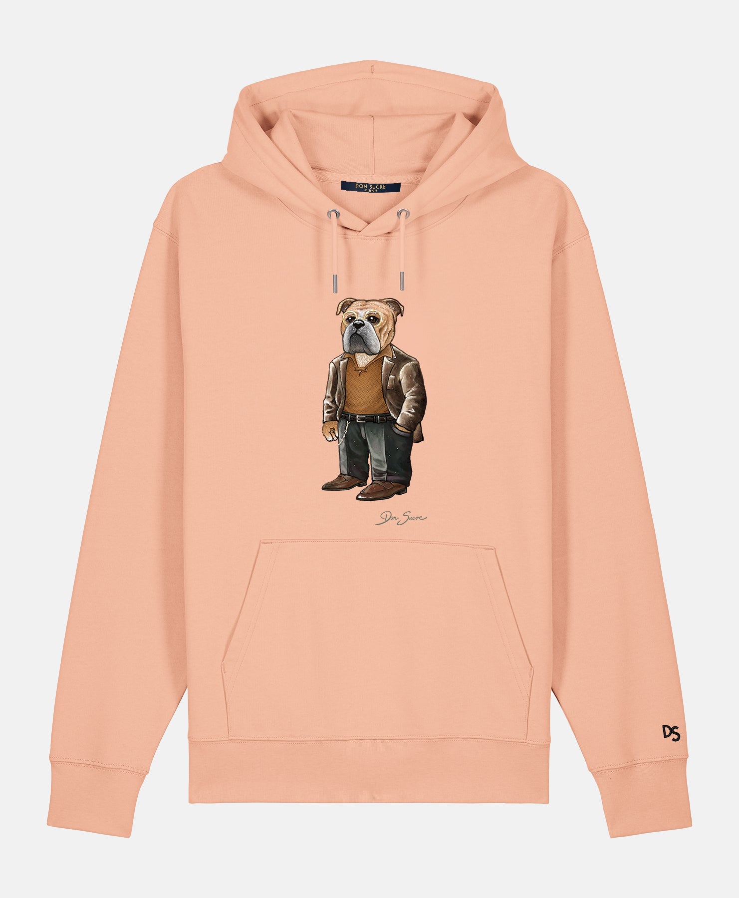 English Bulldog Hoodie Fraiche Peche