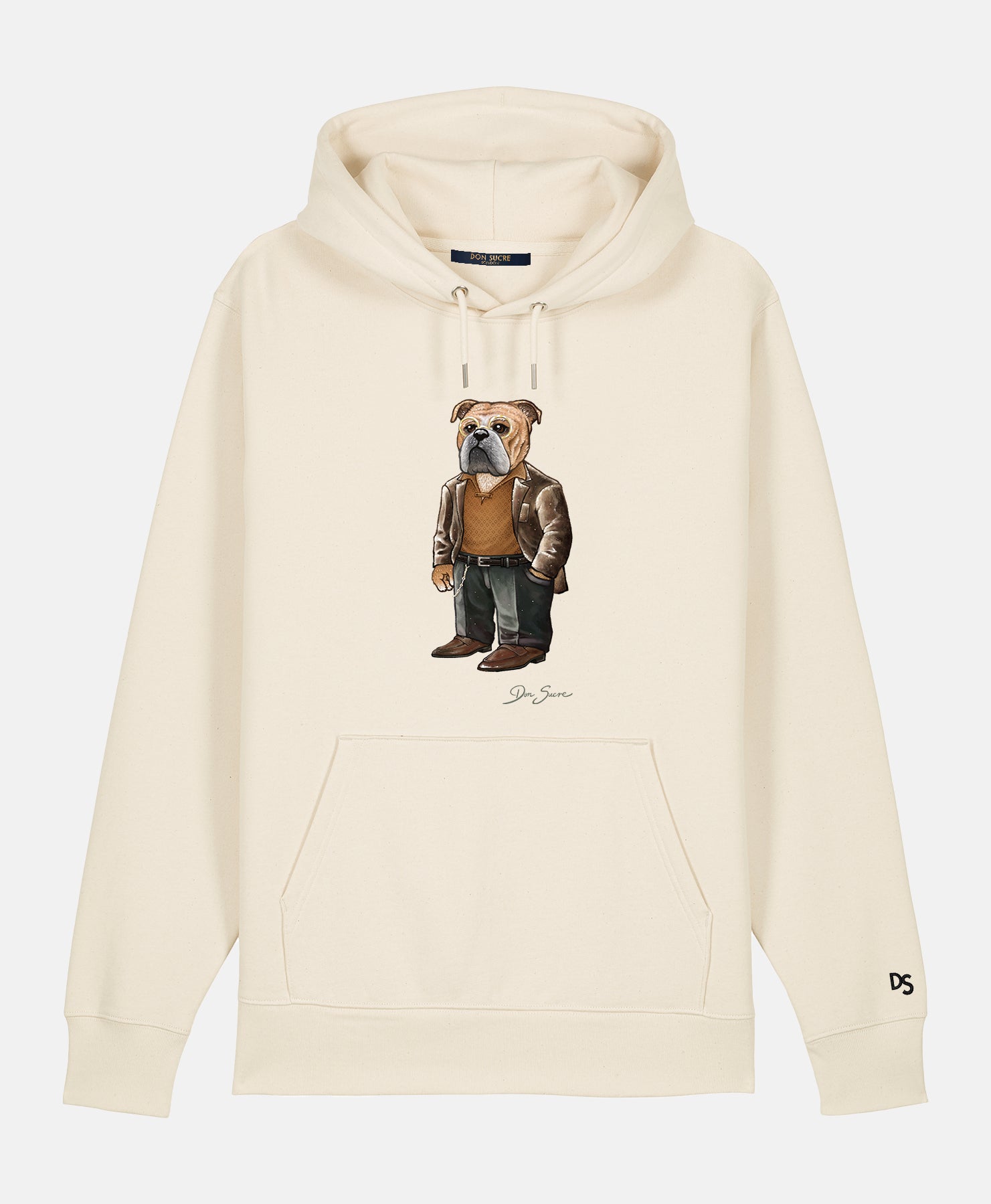 English Bulldog Hoodie Natural Raw