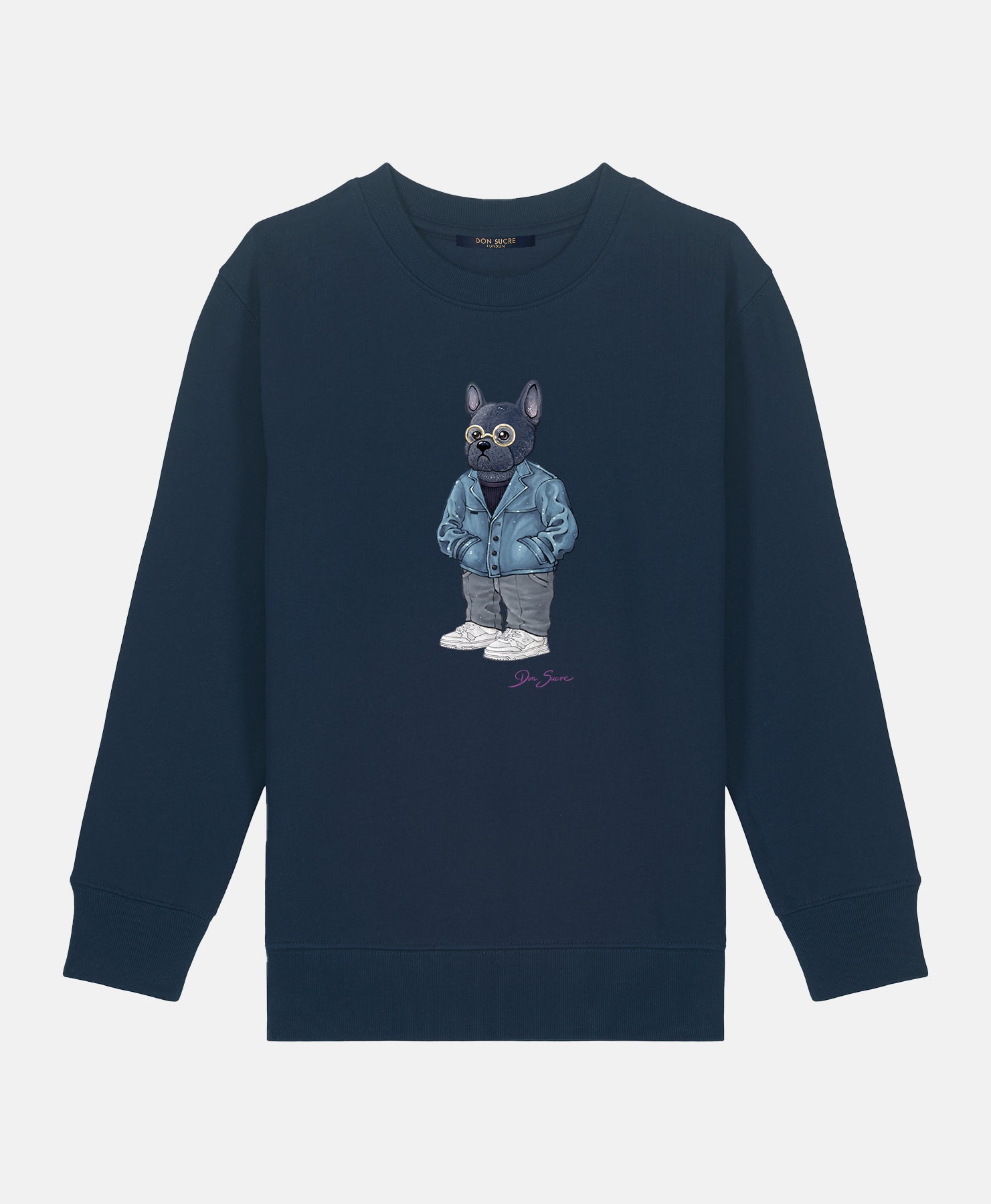 French Bulldog Jumper Kids French Navy