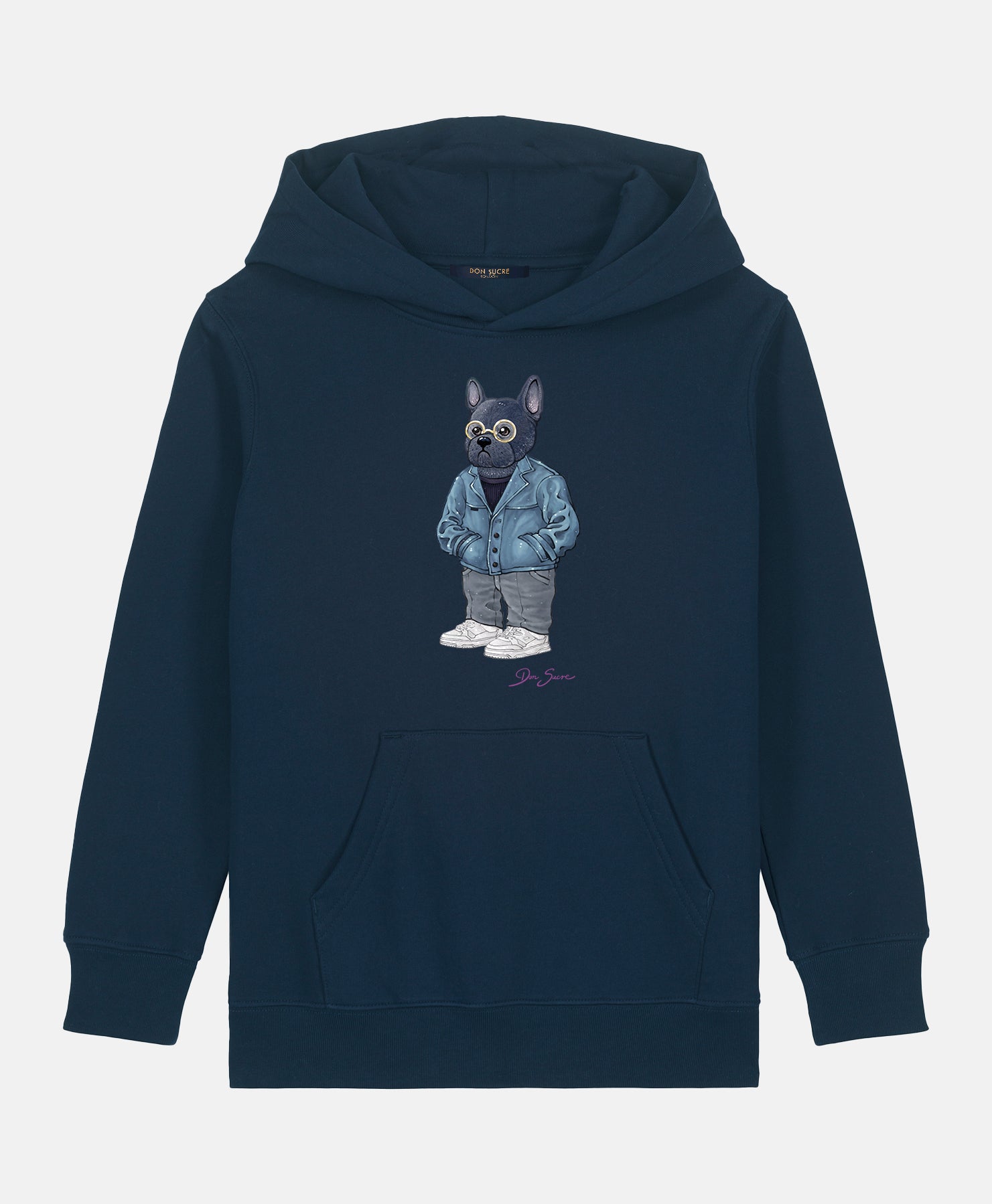 French Bulldog Hoodie Kids French Navy