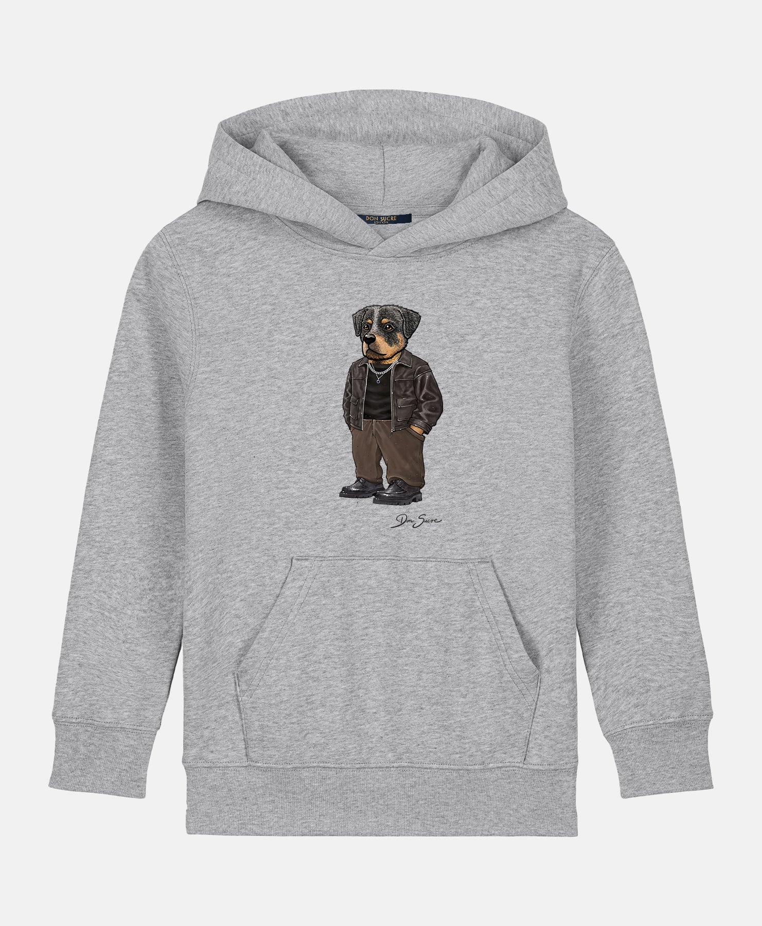 Rottweiler Hoodie Kids Heather Grey