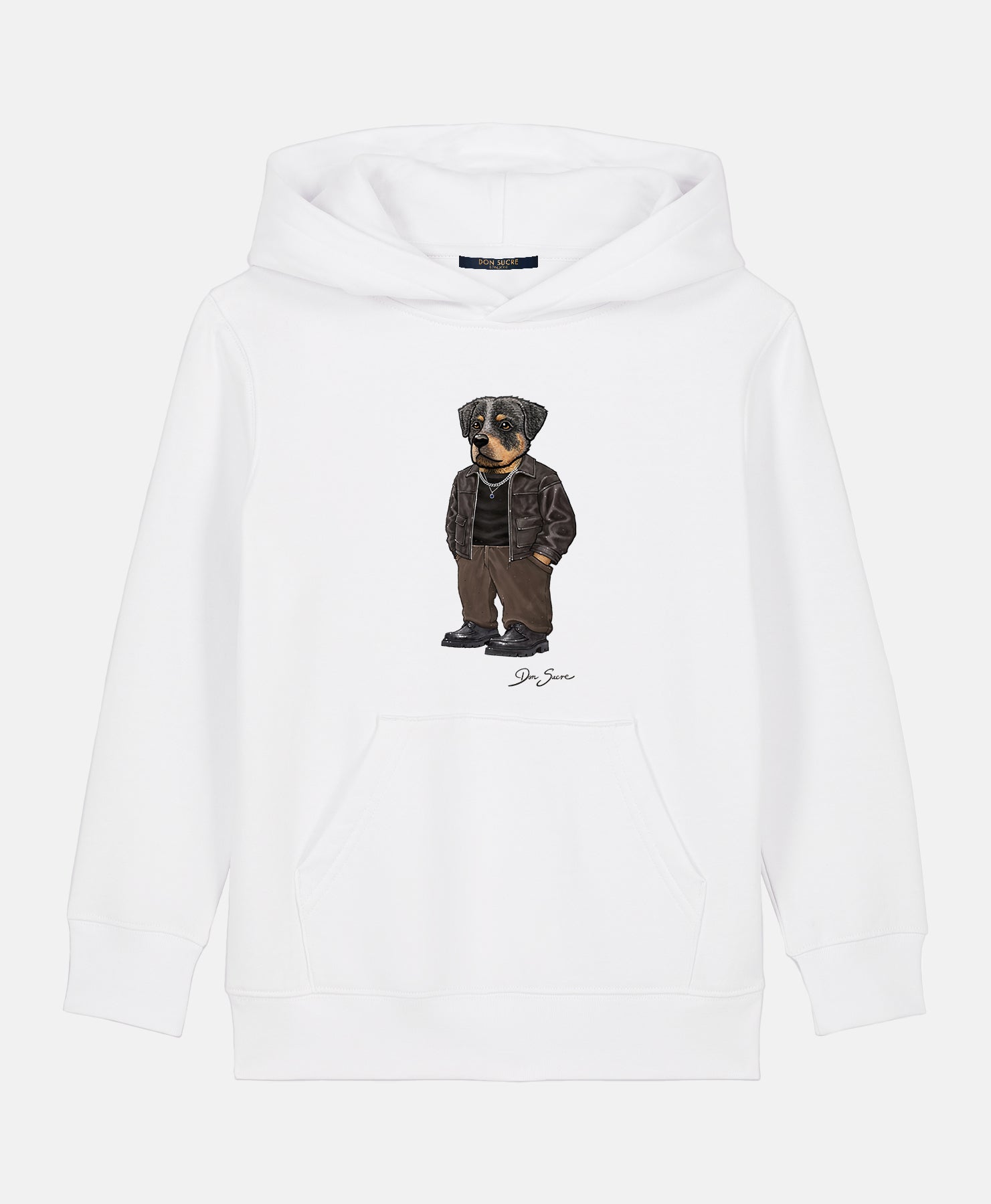 Rottweiler Hoodie Kids White